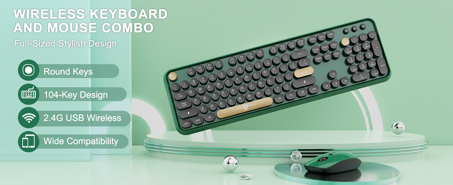 Wireless Keyboard and Mouse Combo
