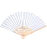 JOHOUSE Wooden Folding Fan, 6 PCS Wedding Handheld Folding Fans Vintage Sandalwood Hand Fan Chine...
