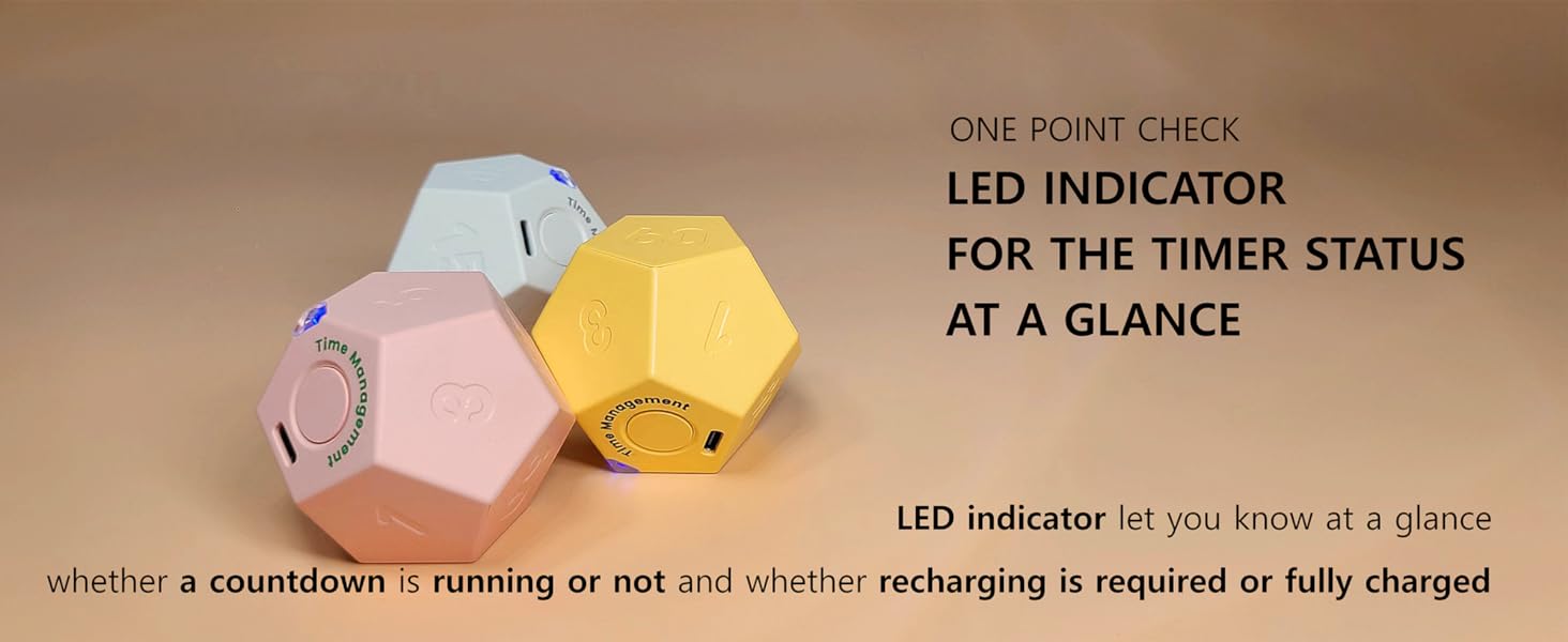 pomodoro cube timer with led indicator display