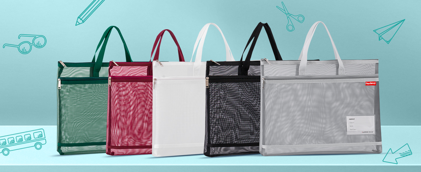 Large A3 A4 Size Mesh Zipper Pouch