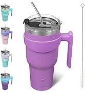 BJPKPK Tumbler With Handle 40 oz Stainless Steel Tumbler With Lid And Straw Insulated Coffee Cups...