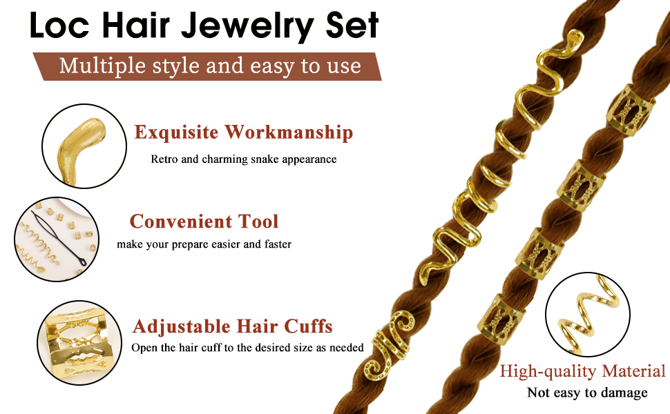 gold loc hair jewelry