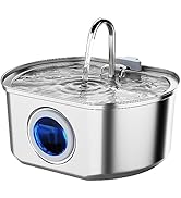 Cat Water Fountain Stainless Steel: 108oz/3.2L Cat Fountain for Drinking- Pet Water Fountain for ...