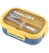 Ausenzup Stainless Steel Lunch Box, 2 Compartment Bento Box for Adults, Easy to Clean, Leak-Proof...