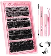 YIDUO Clusters Lashes Kit False Eyelashes Extensions 40D+60D+80D+100D Volume D Curl Wispy Individ...