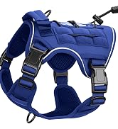 Heavy-Duty Tactical Dog Harness for Large Dogs, No Pull Adjustable Reflective Pet Vest with Molle...