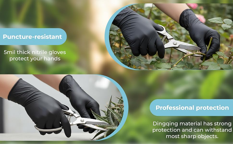 Puncture-resistant gloves, garden gloves, 5mil nitrile gloves