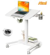 mobile standing desk with storage