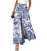 Dokotoo Pants for Women Casual Elastic Waist Wide Leg Pants with Pockets