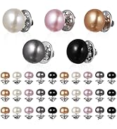 VILLCASE Women Shirt Brooch Pins, 25pcs Pearl Cover Up Button Pin Safety Brooches Buttons, No Sew...