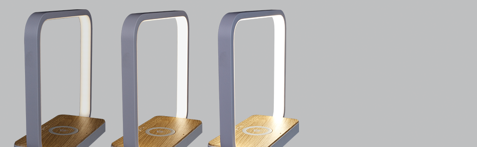 multiple brightness settings 3 levels led wireless charging station night desk bedside 