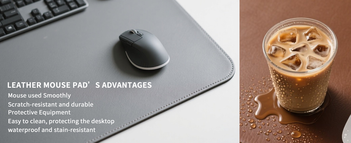 lagre leather mouse pad; non-slip mouse pad