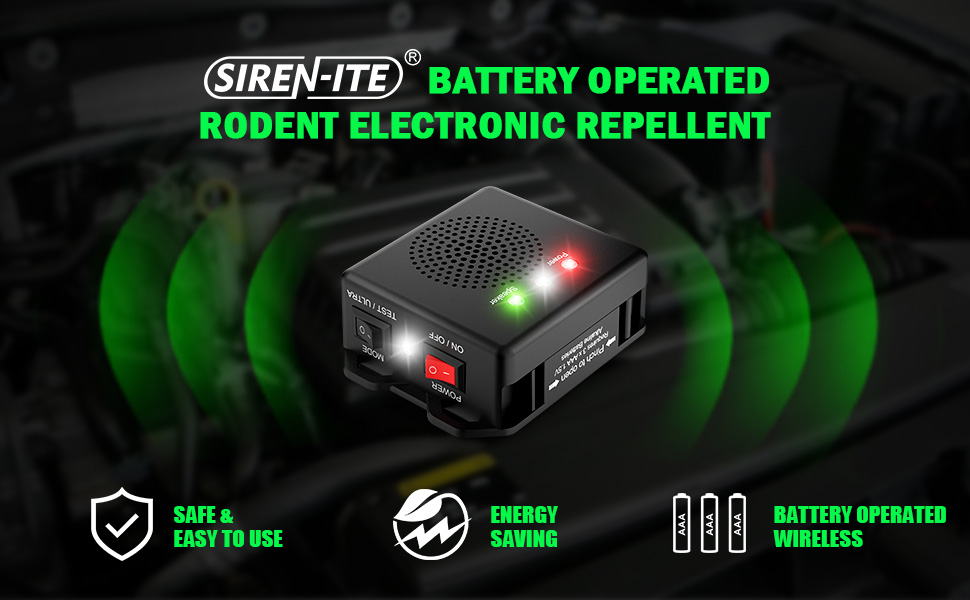 battery operated under hood rodent repellent for car engines
