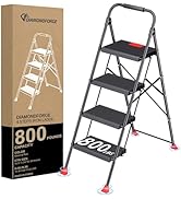 Step Ladder Foldable Folding Stool - for Home Adults Kitchen 4 Stepping Extension Tall Heavy Duty...