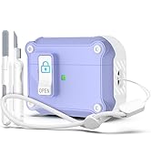 R-fun for AirPods Pro 2 Case with Cleaner Kit &amp; Lanyard, with Lock, Auto Pop-Up Lid, Compatible w...