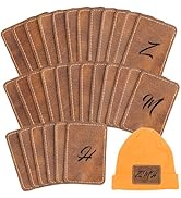 RAINFLOW 30 Pcs Leather Patches for Hats - Blank Rectangle Faux Leather Hat Patches for Laser Eng...