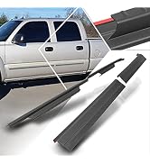 Black Durable Rocker Panel Sill Plate Cover Compatible with 01-06 Silverado Sierra Crew Cab