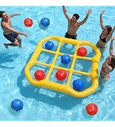 SpaceTime Pool Toys Games Set,53.9 × 51.1 × 5.5 in,Tic Tac Toe Inflatable Pool Floats Adult with ...