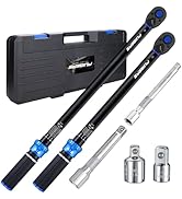PUIBERS 1/2 3/8 inch Drive Click Torque Wrench Set,2 Pcs Torque Wrenches 10-170 FT.LB/13.6-230.5N...