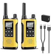 Derebir Walkie Talkies Long Range for Adults-2 Pack Rechargeable Walkie Talkies 22 FRS Channels 2...