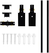 VANoopee H Track Lighting Rails Kit, 6.6FT H Type Track Rails Black with End Caps and Live End Fe...
