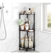 ELYKEN Corner Shower Caddy Standing, 3 Tier Rustproof Metal Shower Organizer with Soap Holder, Fl...