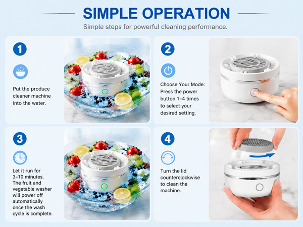 how to use the fruit cleaner machine