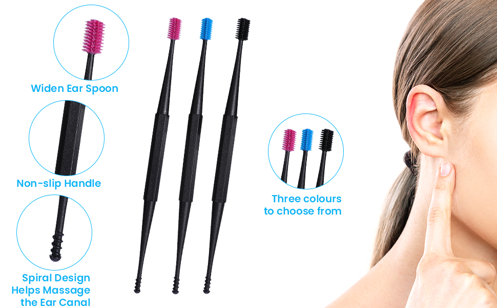 The ear wax removal tool has widen ear spoon, nonslip handle and spiral design.