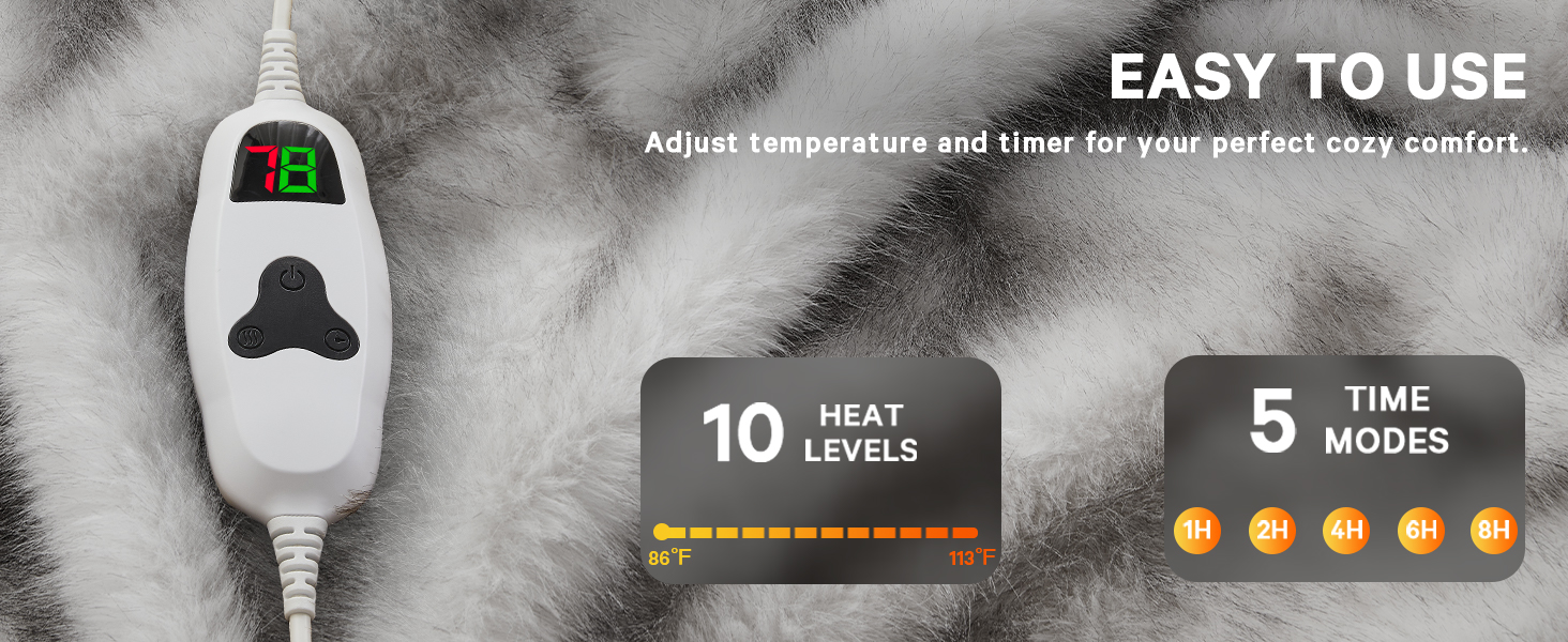 heated blanket heating electric blanket faux fur throw Christmas house warming gifts new home decor