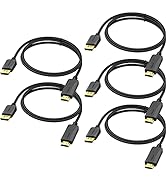 4K DisplayPort to HDMI Cable 5-Pack, 6 Ft DP (Display Port) to HDMI Adapter Cord Braided Male to ...