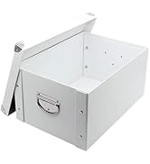 GUOZI Collapsible Storage Box, Decorative Memory Box with Lid &amp; Metal Reinforced Corners, Cardboa...