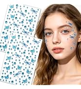 205pcs Blue Dragonfly Butterfly Face Gems Stickers Self adhesive Sticker | face jewels. Mermaid f...