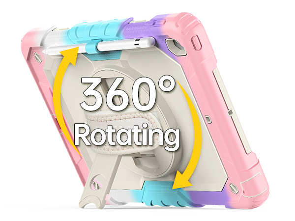 SEYMAC stock Case for iPad 9th 8th 7th Generation 10.2'', Full-Body Drop Protection colorful Pink