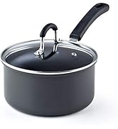 Cook N Home Professional Hard Anodized Nonstick Saucepan with Lid, 2.5-Quart, Black