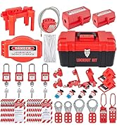 VEVOR 42 PCS Lockout Tagout Kits, Electrical Safety Loto Kit Includes Padlocks, 5 Kinds of Lockou...