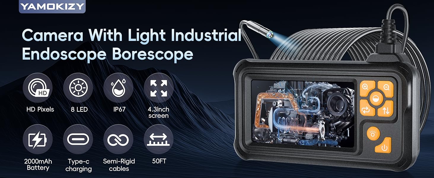 Industrial Borescope Endoscope Camera with Light
