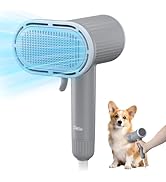 iPettie Breeze B540S Dog Grooming Hair Dryer with Slicker Brush, 2-in-1 Drying &amp; Brushing Tool, A...