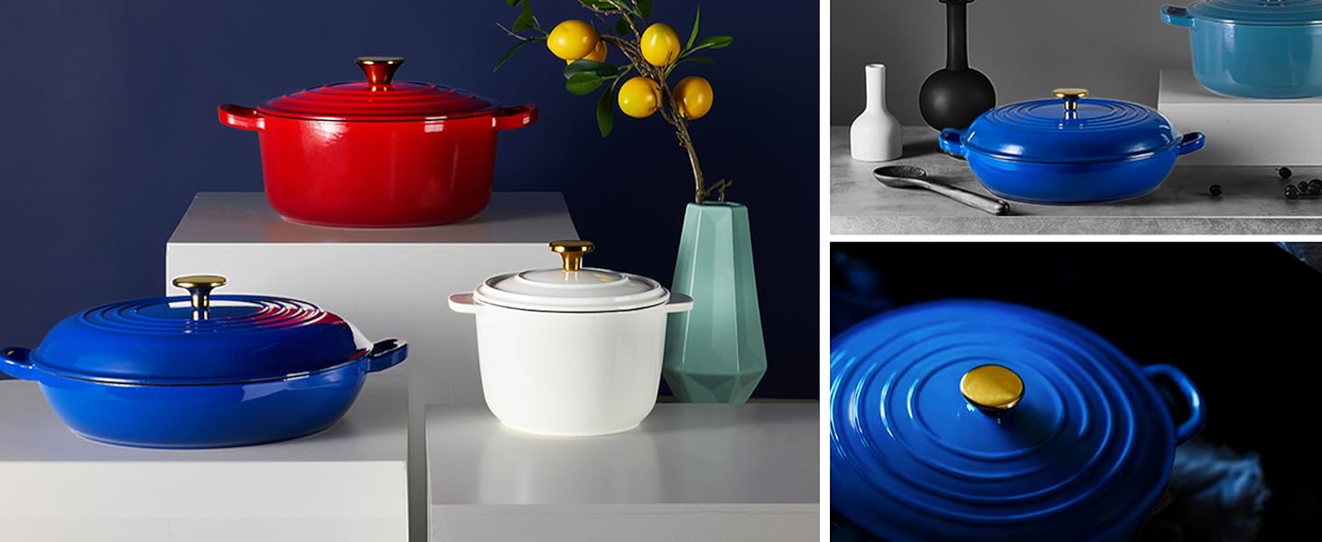 casseroledishwithliddutchovenpotwithlid3.5qtbraiserspandutchovenbreaddutchovenroundnonstickpot