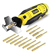 EzzDoo 3 in 1 Electric Chainsaw Sharpener Kit with 12 Pcs TITANIUM PLATED Chainsaw bits High Spee...