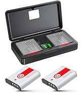 NP-BG1 ZODELOW Battery X2 and 2-Channel USB Battery Charger for Sony NP-BG1 NP-FG1 Sony Cybershot...