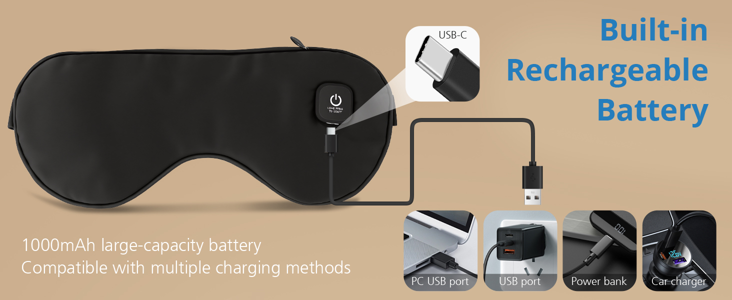 heated eye mask rechargeable