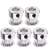 Saiper GT2 Timing Belt Pulley 20 Teeth Bore 8mm(5pcs), Aluminum Synchronous Wheel for 3D Printer