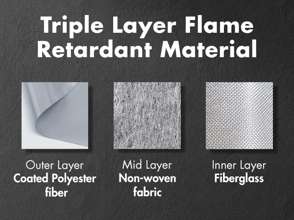3 layer flame retardent material coated polyester fiber fabric fiberglass