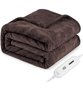 Tefici Heated Blanket Throw,Ultra Soft 2-Layer Flannel Electric Blanket | 3 Heat Settings, 4H Aut...