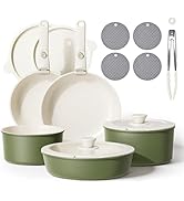 Caannasweis Detachable Nonstick Cookware Set - Stackable Induction Pots and Pans With Removable H...