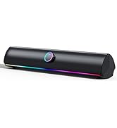 KASOHQEE Computer Speakers for Desktop PC,Computer Sound bar,2600mAh PC Soundbar,Bass Boost,HiFi ...