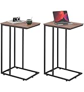 WLIVE C Shaped End Tables Set of 2, C Table Side Table for Couch, TV Trays Set of 2, Couch Side T...
