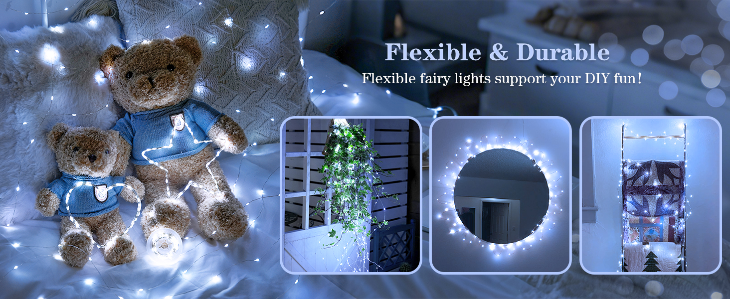 white fairy lights