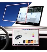 Yeapop Bling Pink Rhinstones Screen Protector for Tesla Model 3 2024 Highland and Model Y Juniper...