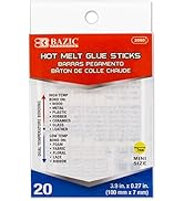 BAZIC Hot Melt Glue Sticks Dual Temp Mini 3.9" x 0.27", All Purpose Industrial Glue Stick, Quick ...